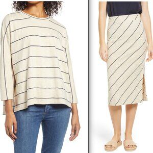 Stripe top and skirt set